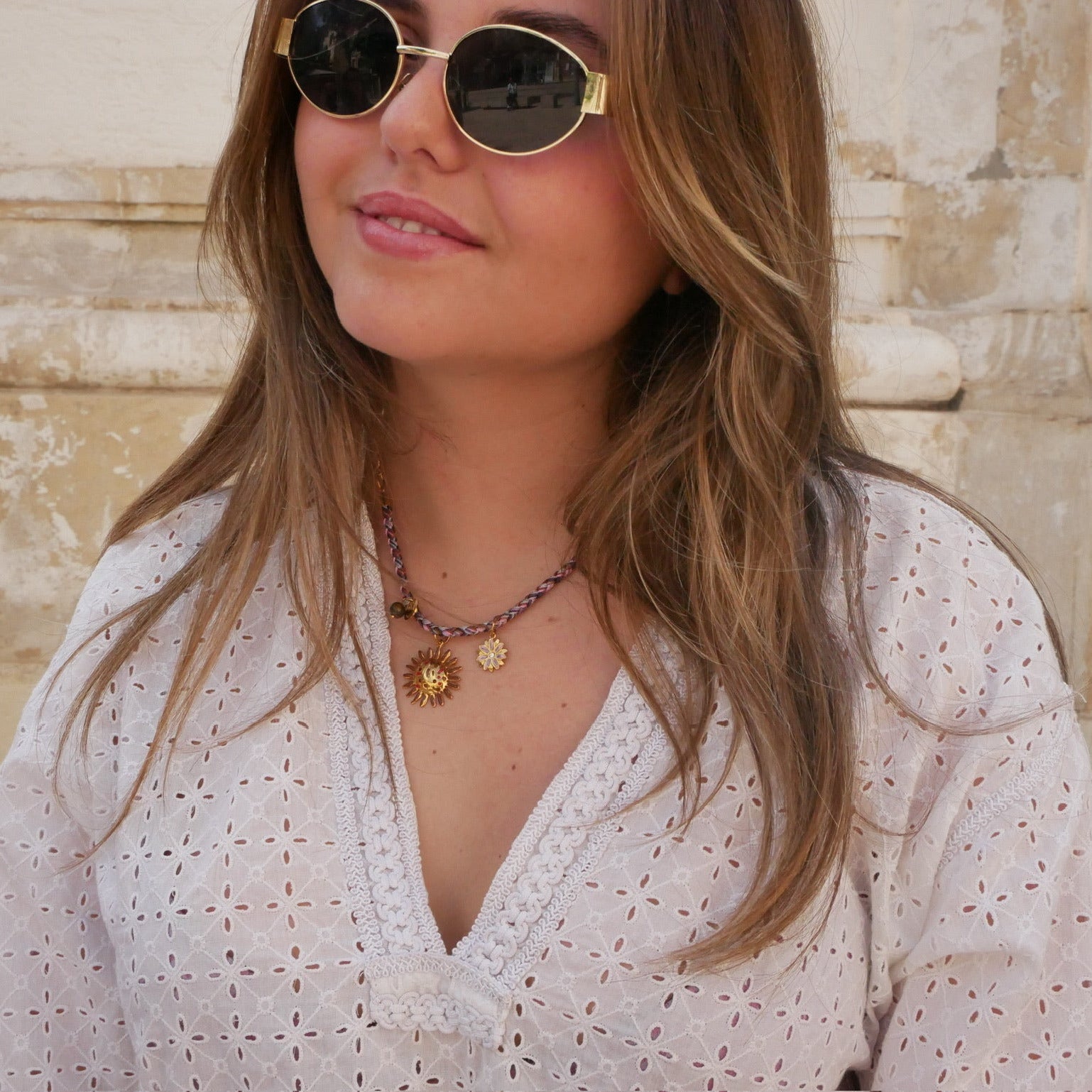 Collier charmes cordon